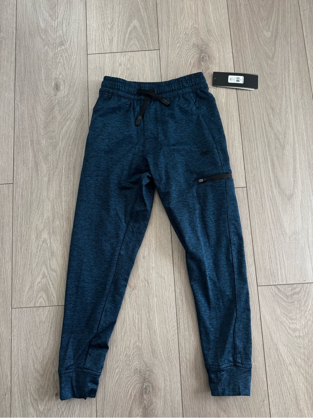 Kids Navy Heather Jogger Sweatpants with Zipper Pocket